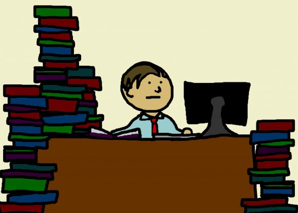 man-studying-cartoon